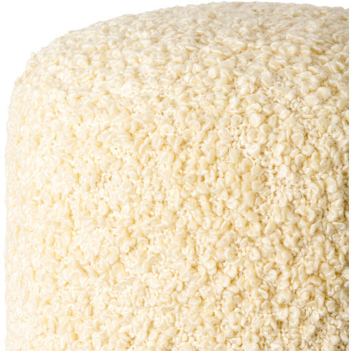 Surya Mohave Modern Ivory Bouclé Round Pouf Ottoman MHPF-003 - Image 2