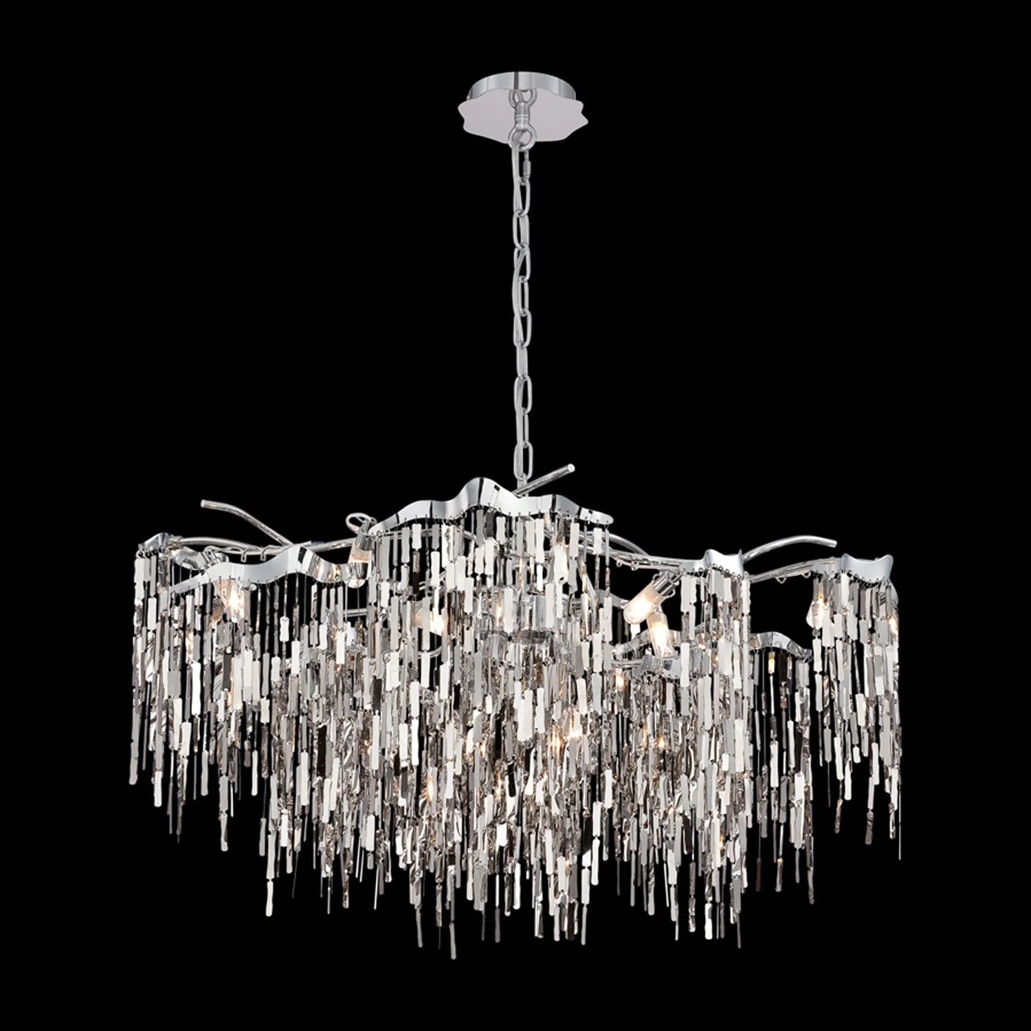 Elfassy Chrome 31-Inch 12-Light Chandelier - Image 1