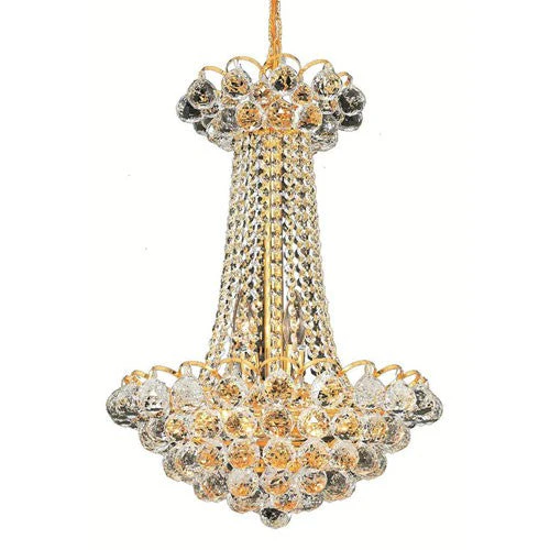 Godiva Gold Nine-Light 16-Inch Chandelier with Swarovski Spectra Clear Crystal - Image 1