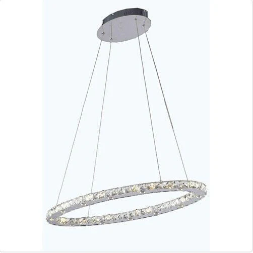 Chrome 34-Inch 24-Light LED Chandelier with Royal Cut Crystal - Image 1