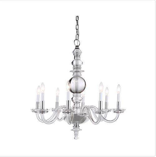 Chrome 29-Inch Eight-Light Chandelier - Image 1