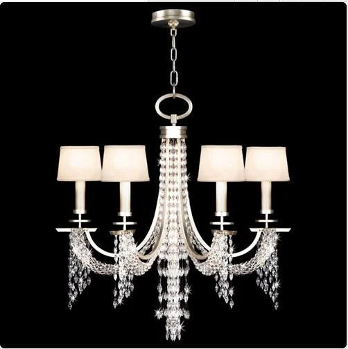 Six-Light Chandelier in Warm Silver Leaf Finish - Image 1