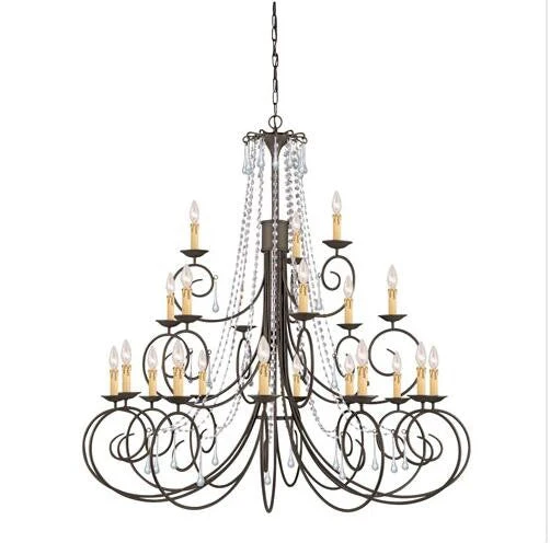 21 Light Clear Swarovski Crystal Chandelier - Image 1