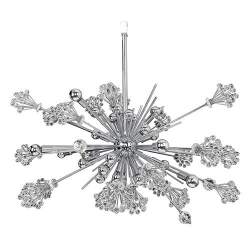 Chrome 30-Light Pendant with Firenze Clear Crystal - Image 1