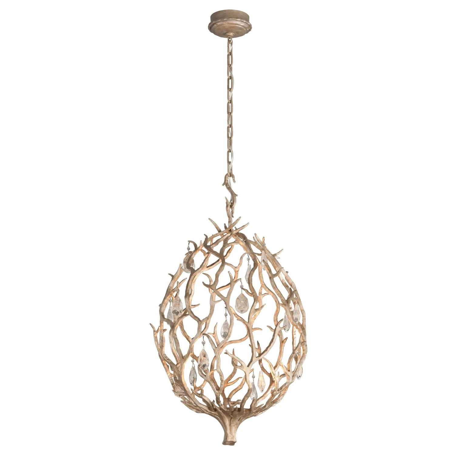 Silver Leaf 18-Inch One-Light LED Pendant - Image 1