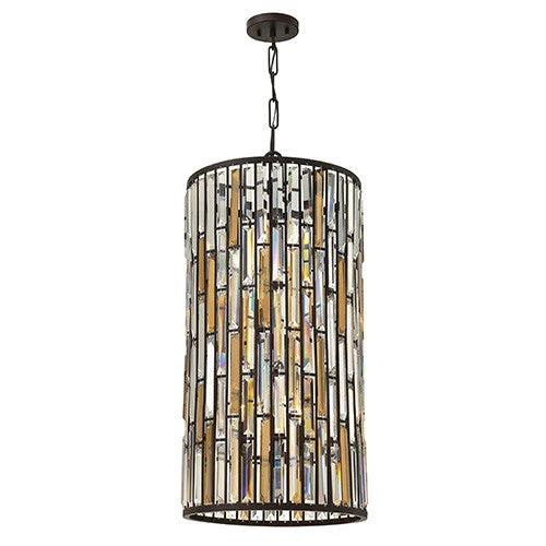 Vintage Bronze Six Light Foyer Pendant - Image 1