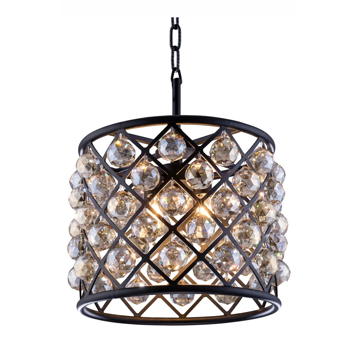 Madison Mocha Brown Four-Light Pendant with Royal Cut Golden Teak Crystals - Image 1