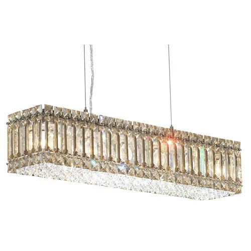 Stainless Steel Six-Light Golden Shadow Swarovski Elements Pendant Light, 24W x 5H x 24D - Image 1