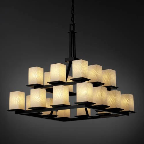 Twenty-Light Two-Tier Ring Chandelier - Image 1