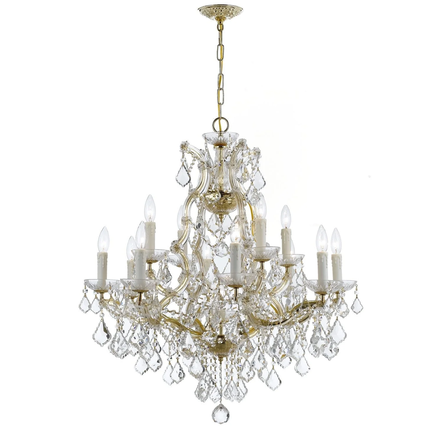 Maria Theresa Gold Twelve-Light Chandelier with Swarovski Elements Crystal - Image 1