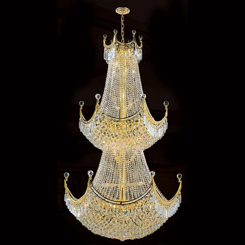 Empire 36-Light Gold Finish with Clear-Crystals Chandelier - Image 1