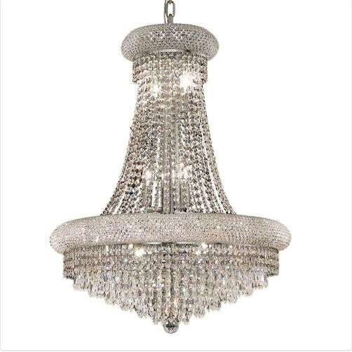 Chrome Fourteen-Light 24-Inch Chandelier with Royal Cut Clear Crystal - Image 1