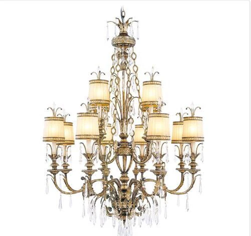 Gold Leaf Twelve-Light Chandelier - Image 1