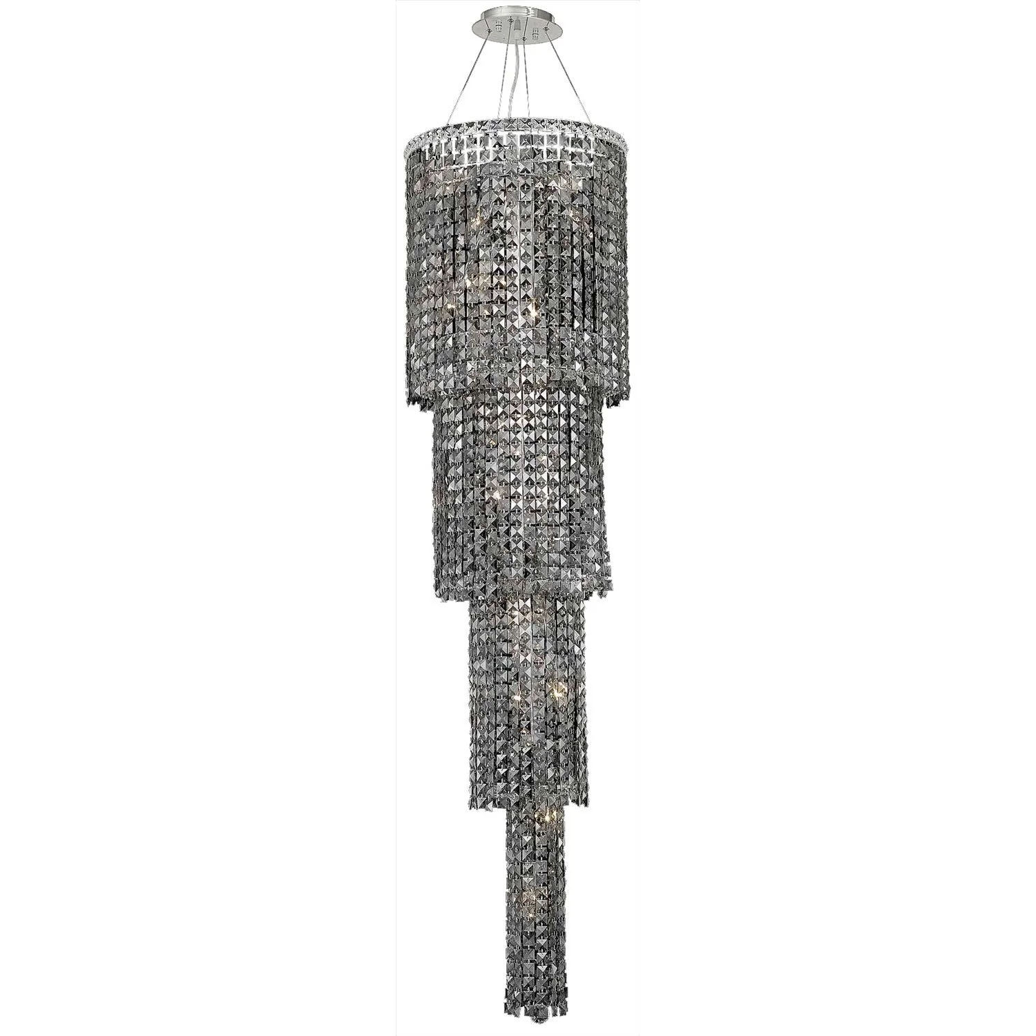 Maxim Chrome Eighteen-Light 18-Inch Four-Tier Pendant with Royal Cut Silver Grey Crystal - Image 1