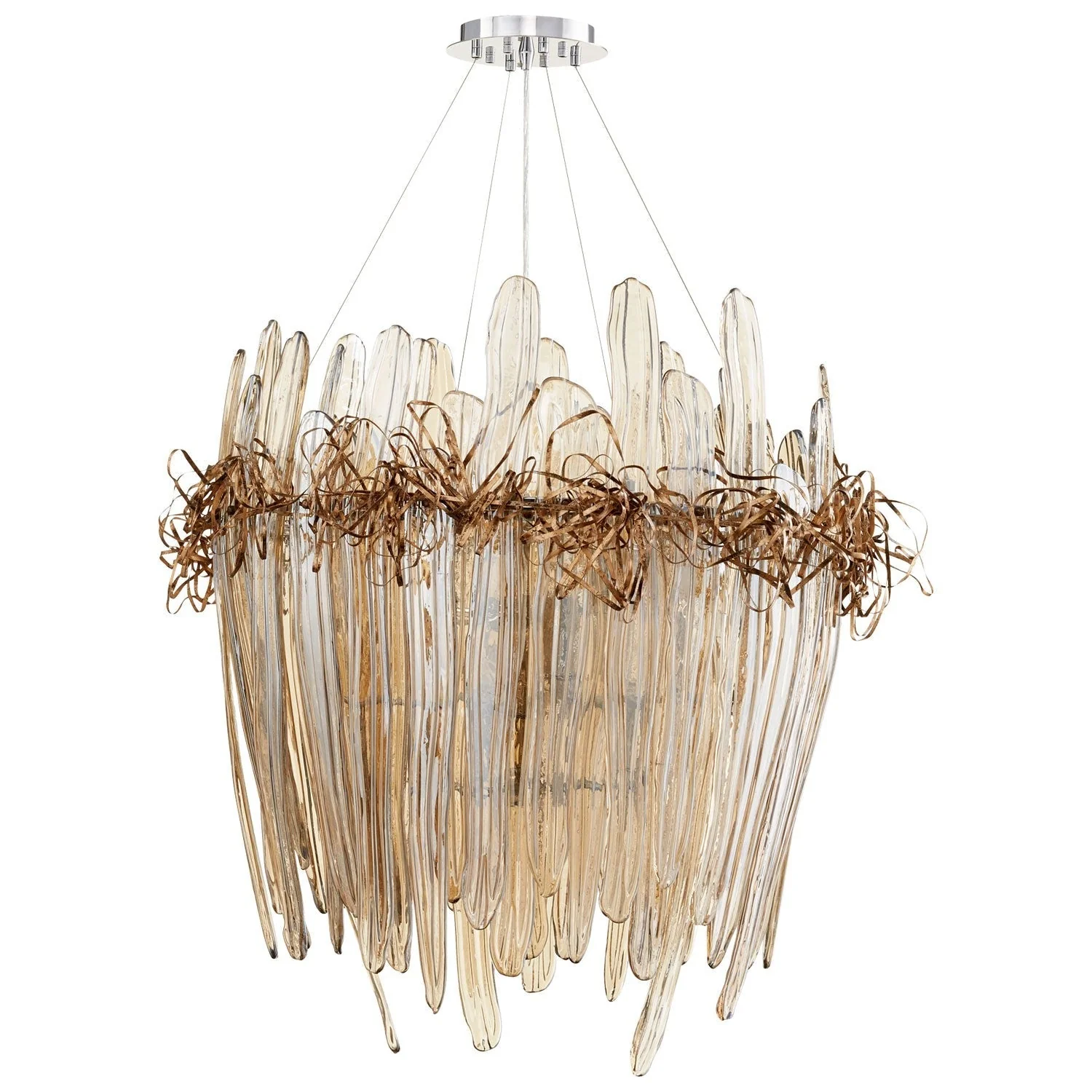 Thetis Chrome and Copper 12-Light Chandelier - Image 1
