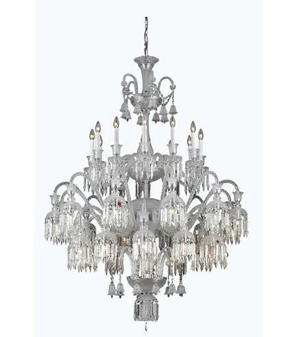 Chrome 36-Light Chandelier with Elegant Cut Crystal - Image 1