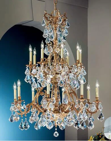Gold Sixteen-Light Chandelier - Image 1