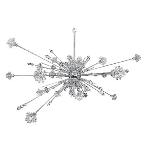 Chrome 46-Light 92-Inch Wide Pendant with Firenze Clear Crystal - Image 1
