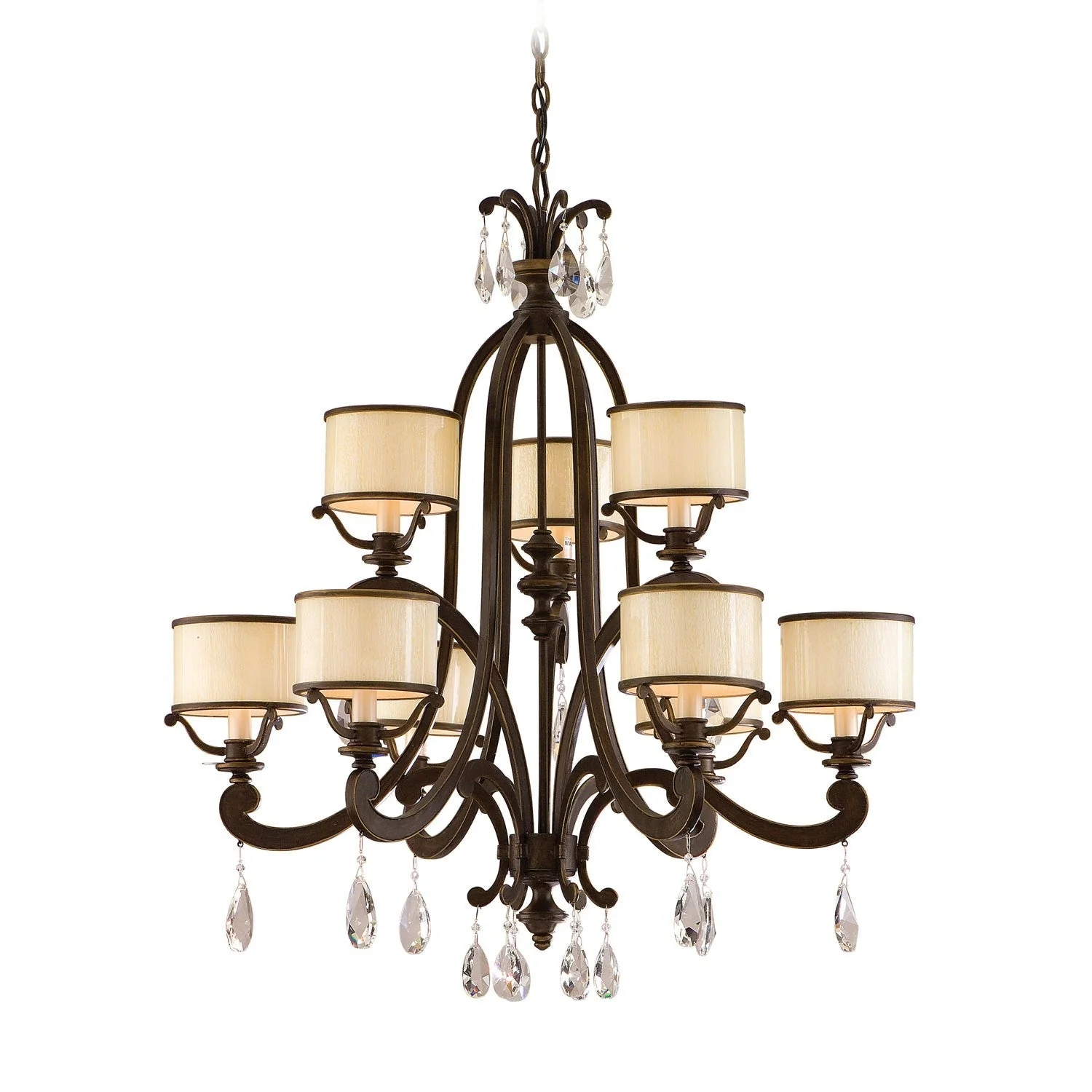 Classic Bronze Nine-Light Chandelier - Image 1