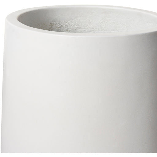 Surya Seastone Collection Modern Set of 2 Brushed Matte White Concrete Outdoor Floor Vases SST-004 - Image 2
