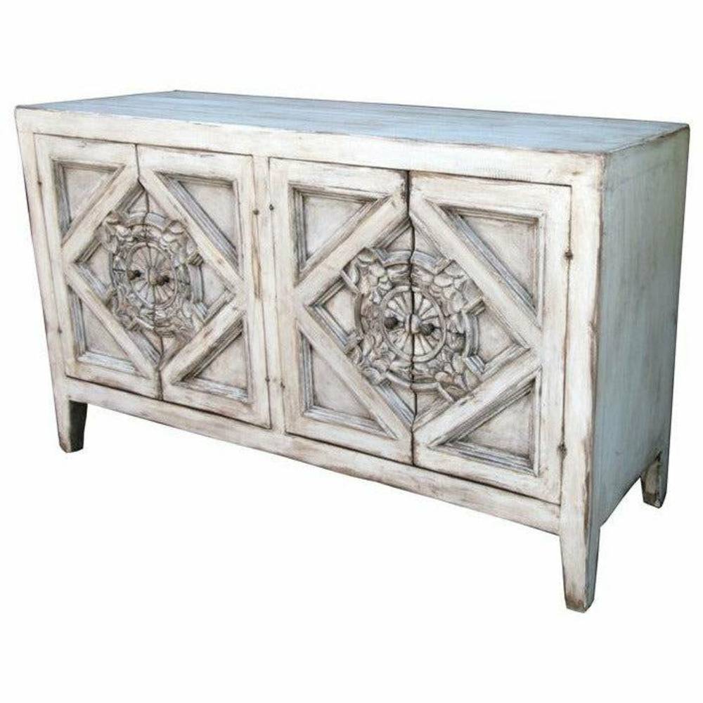 Casa Bonita Peruvian Hand-Painted Carved Wood San Isidro Buffet - Image 1
