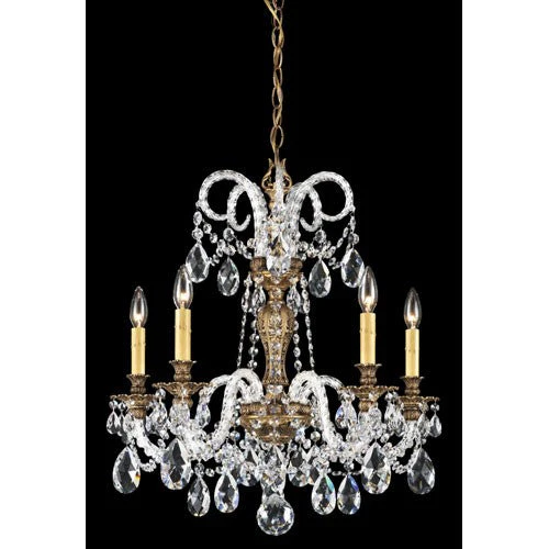 Bronze Five-Light Clear Spectra Crystal Chandelier, 22W x 23.5H x 22D - Image 1