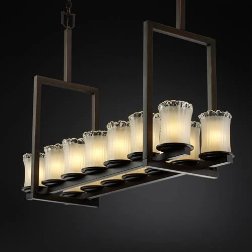 Fourteen-Light Tall Bridge Chandelier - Image 1