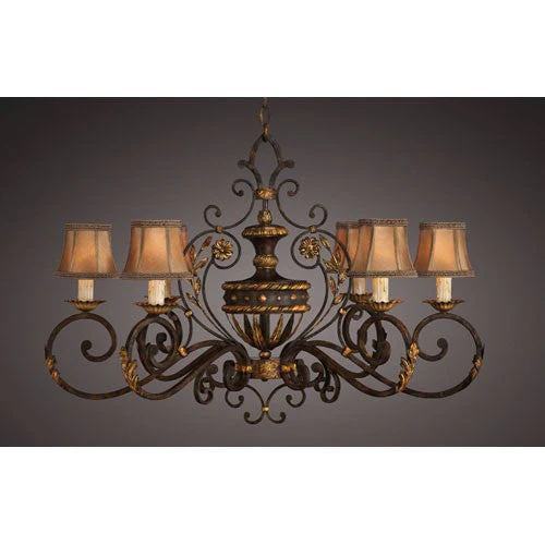 Castile Six-Light Chandelier in Gold Leaf and Antiqued Finish - Image 1