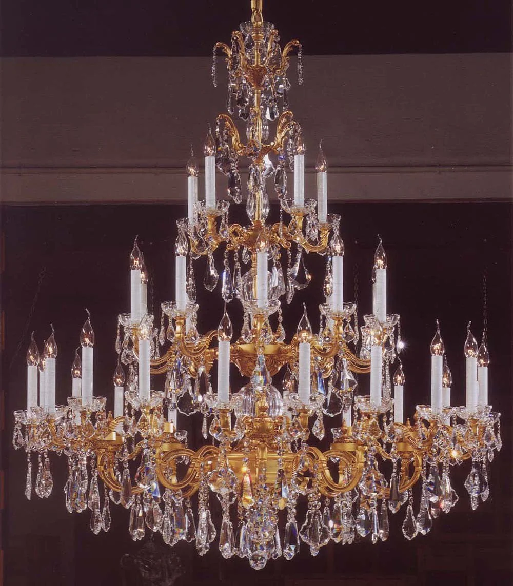 Crystal chandelier in Satin Gold plated finish - Image 1
