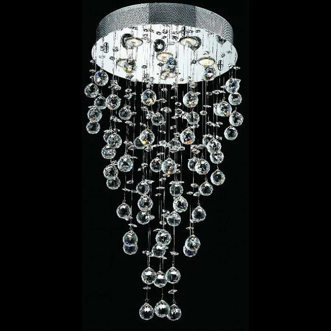 6 light Contemporary Crystal Chandelier with polished chrome base - Image 1