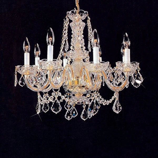 8 Light Crystal Chandelier in gold plated fnish - Image 1