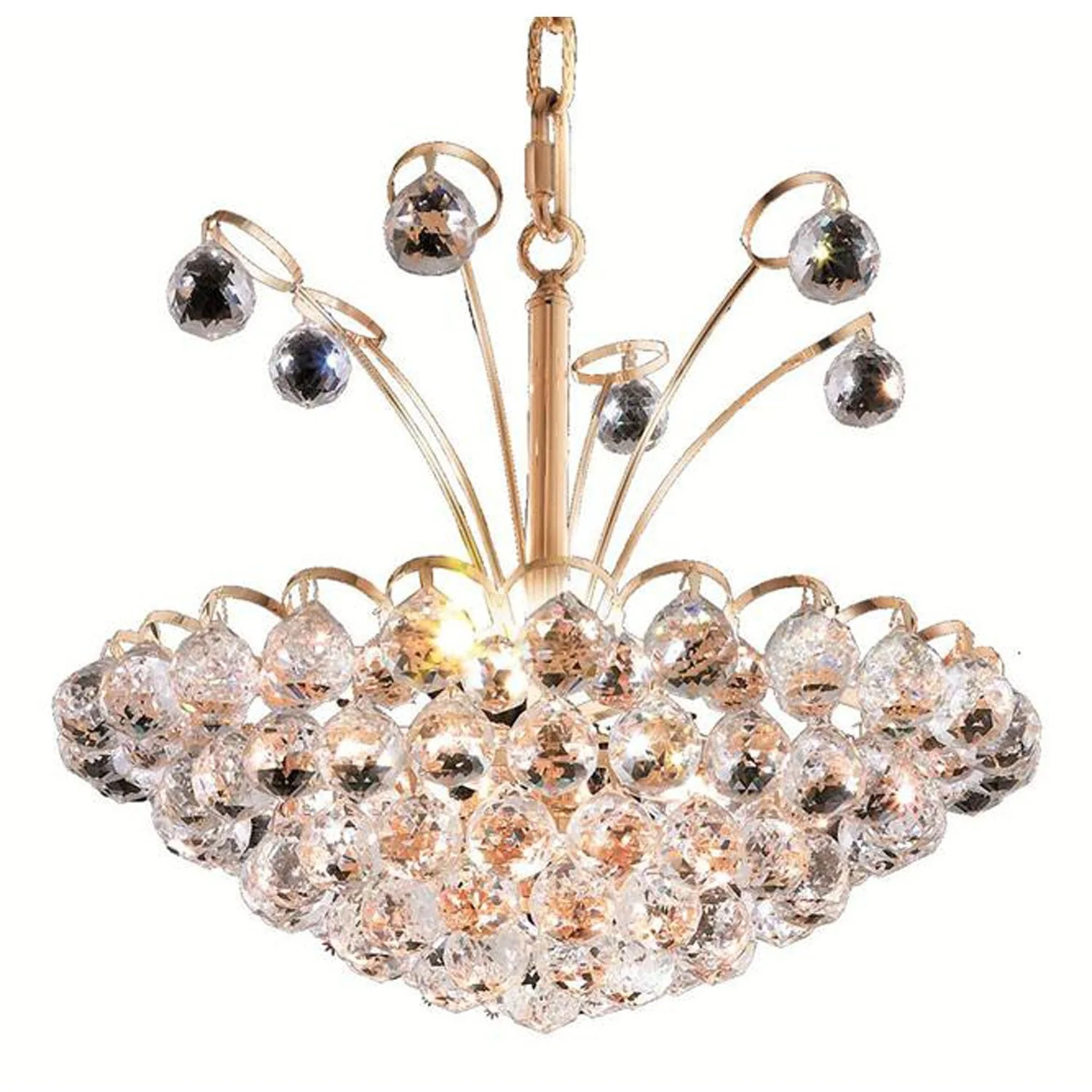 Godiva Gold Eight-Light 18-Inch Pendant with Swarovski Spectra Clear Crystal - Image 1
