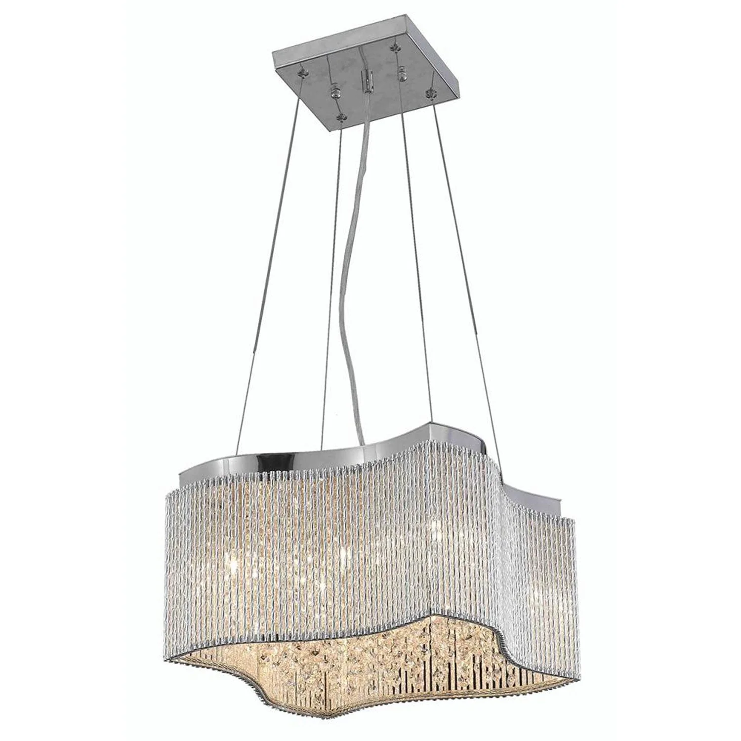 Influx Chrome Eight-Light Pendant with Elegant Cut Crystal - Image 1