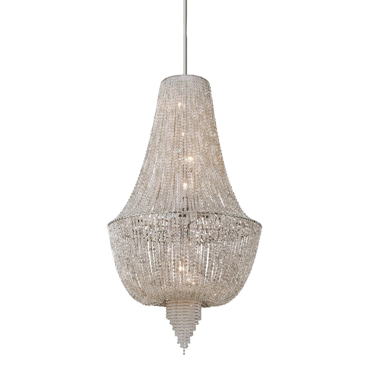 Polished Nickel Eight-Light Jewel Pendant - Image 1