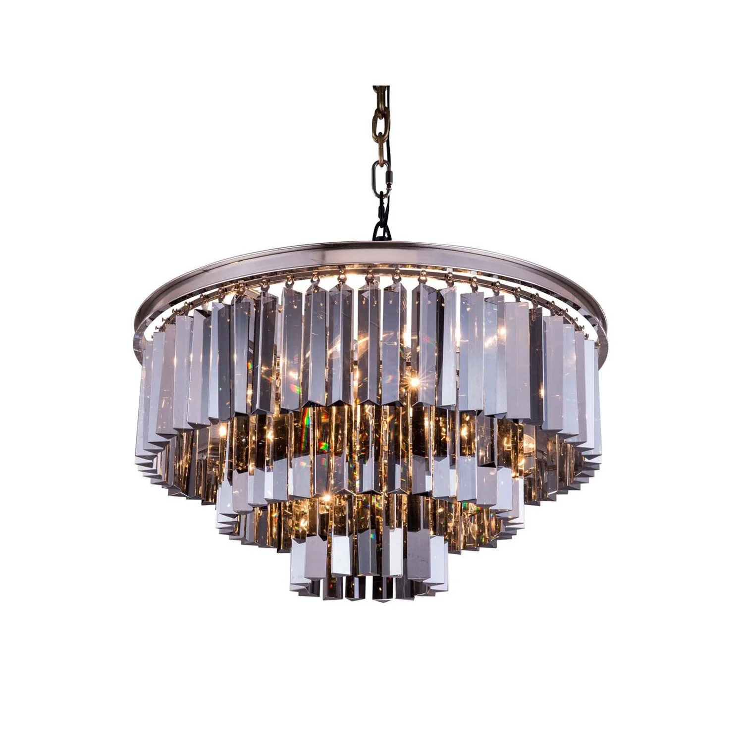 Sydney Polished Nickel Sixteen-Inch Pendant with Royal Cut Silver Shade Crystals - Image 1