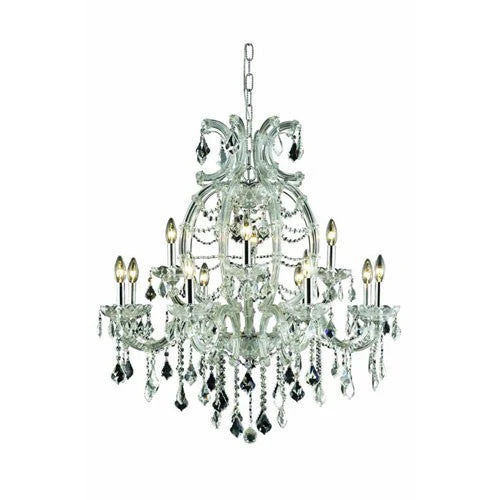 Maria Theresa Elegant Cut Crystal Chrome 12 Light 35.5-in Chandelier - Image 1