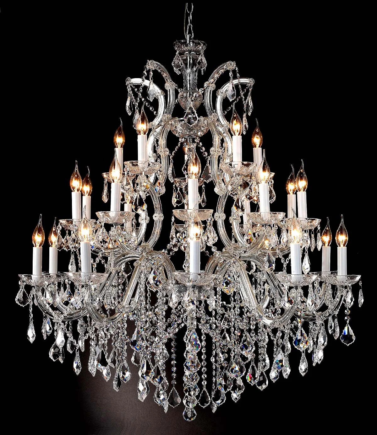 25 Lights Maria Theresa crystal chandelier dressed with clear crystal - Image 1