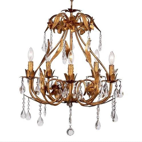 Gold Five-Light Chandelier - Image 1