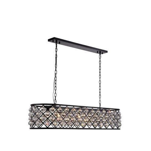 Madison Mocha Brown Seven-Light Pendant with Clear Crystals - Image 1