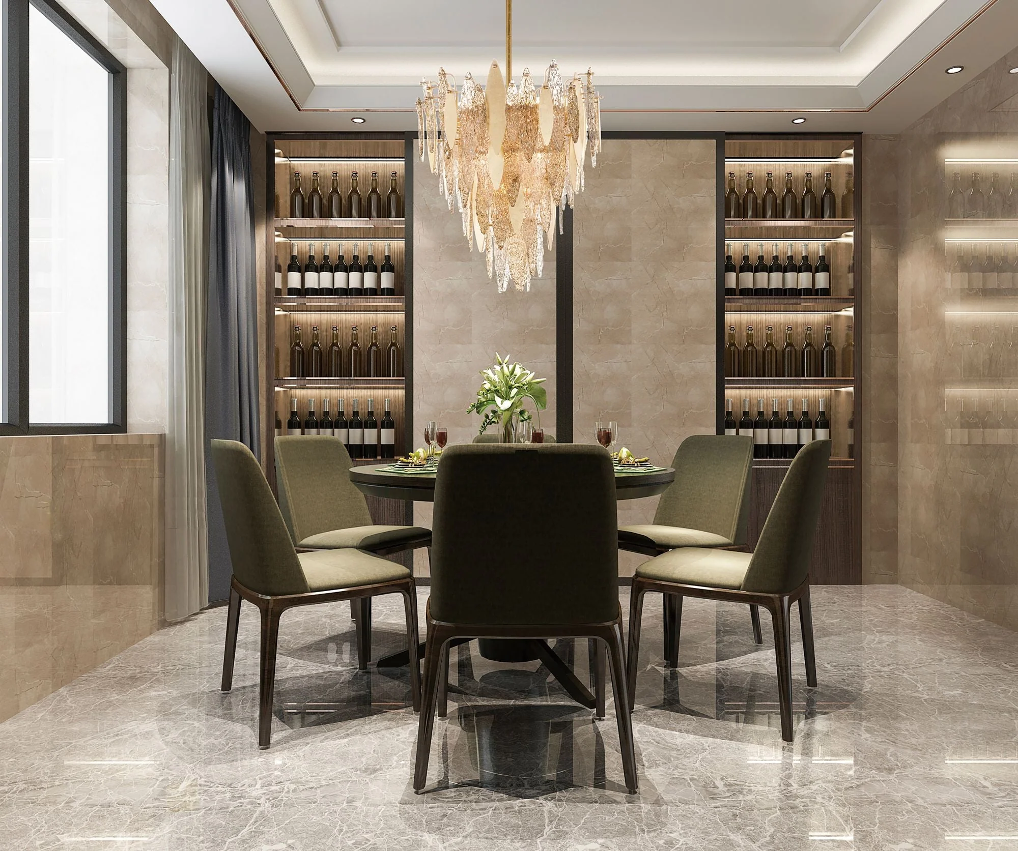 Maxim Majestic 32 1/2" Wide Gold Leaf and Glass Chandelier - Image 1