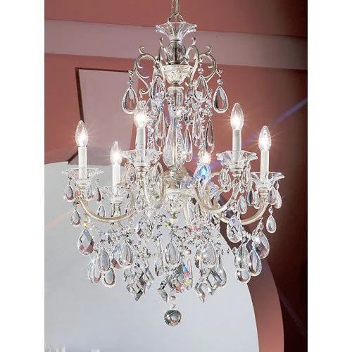 Via Venteo Silverstone Six-Light Chandelier with Crystal Accents - Image 1