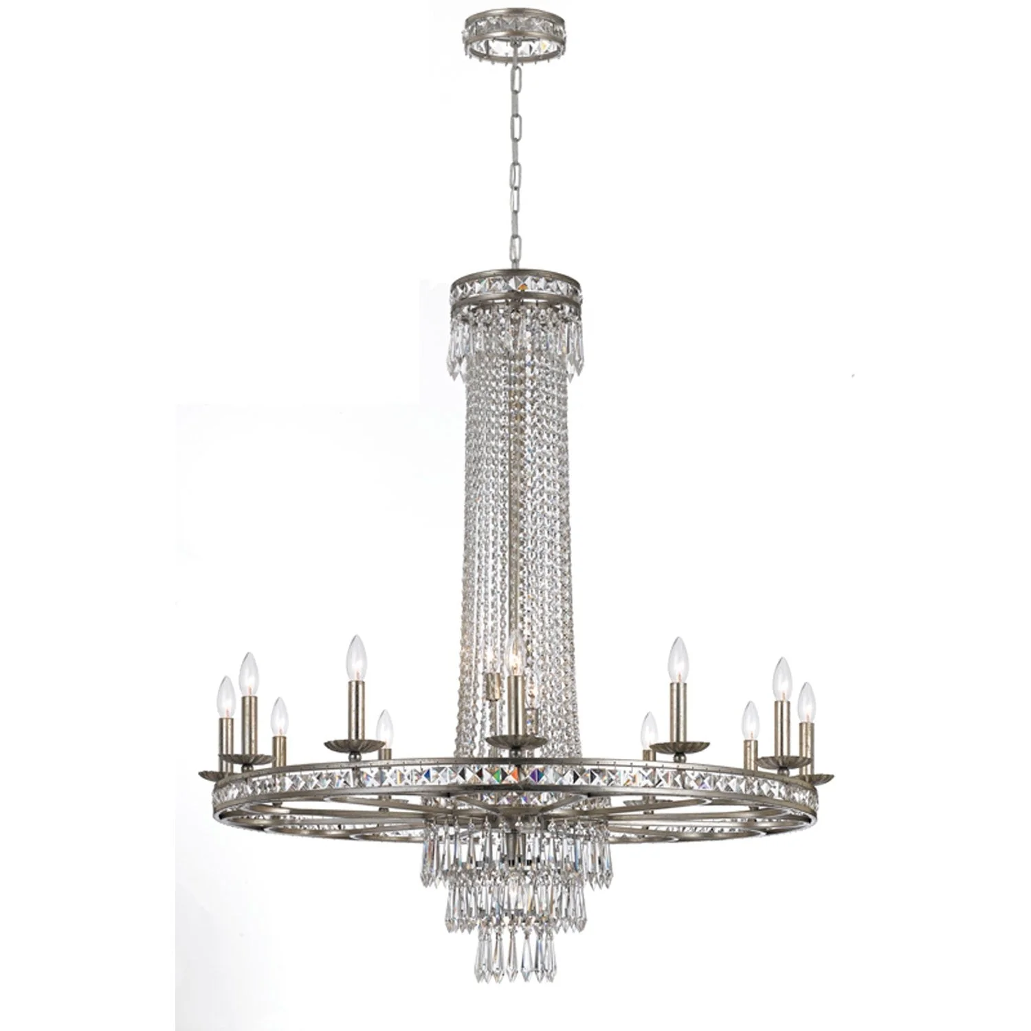 Group Mercer Silver Sixteen-Light Crystal Chandelier - Image 1