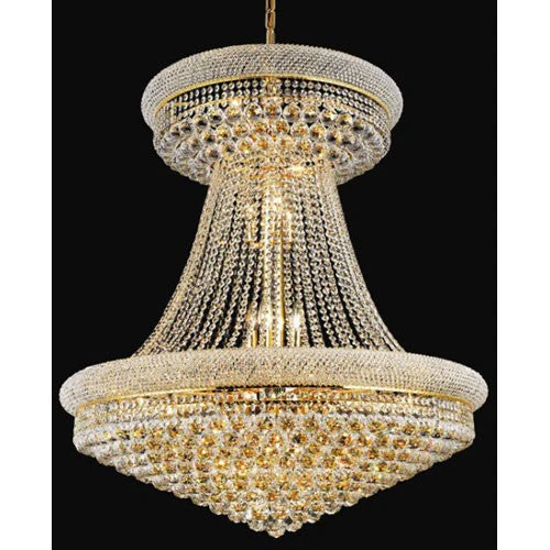 Primo Gold Twenty-Eight Light Chandelier with Royal Cut Clear Crystal - Image 1