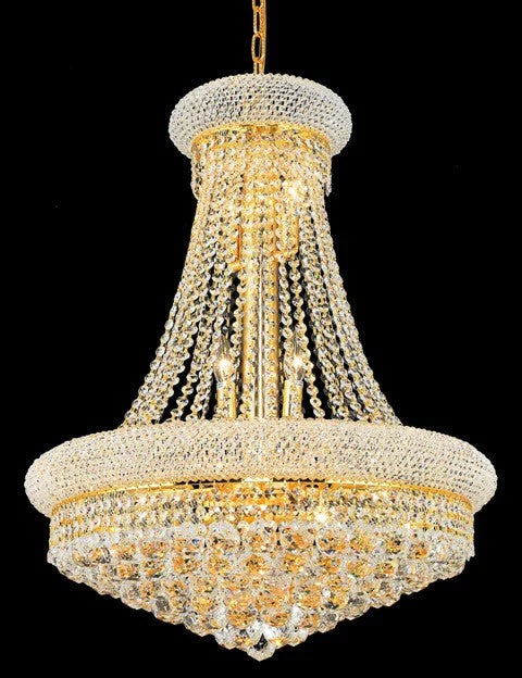 14 Lights Crystal chandelier dress with crystal ball in gold finish - Image 1