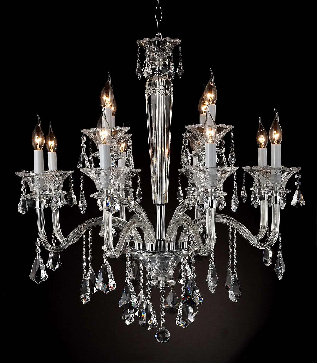polished chrome 12 Lights Bohemian Crystal chandelier - Image 1