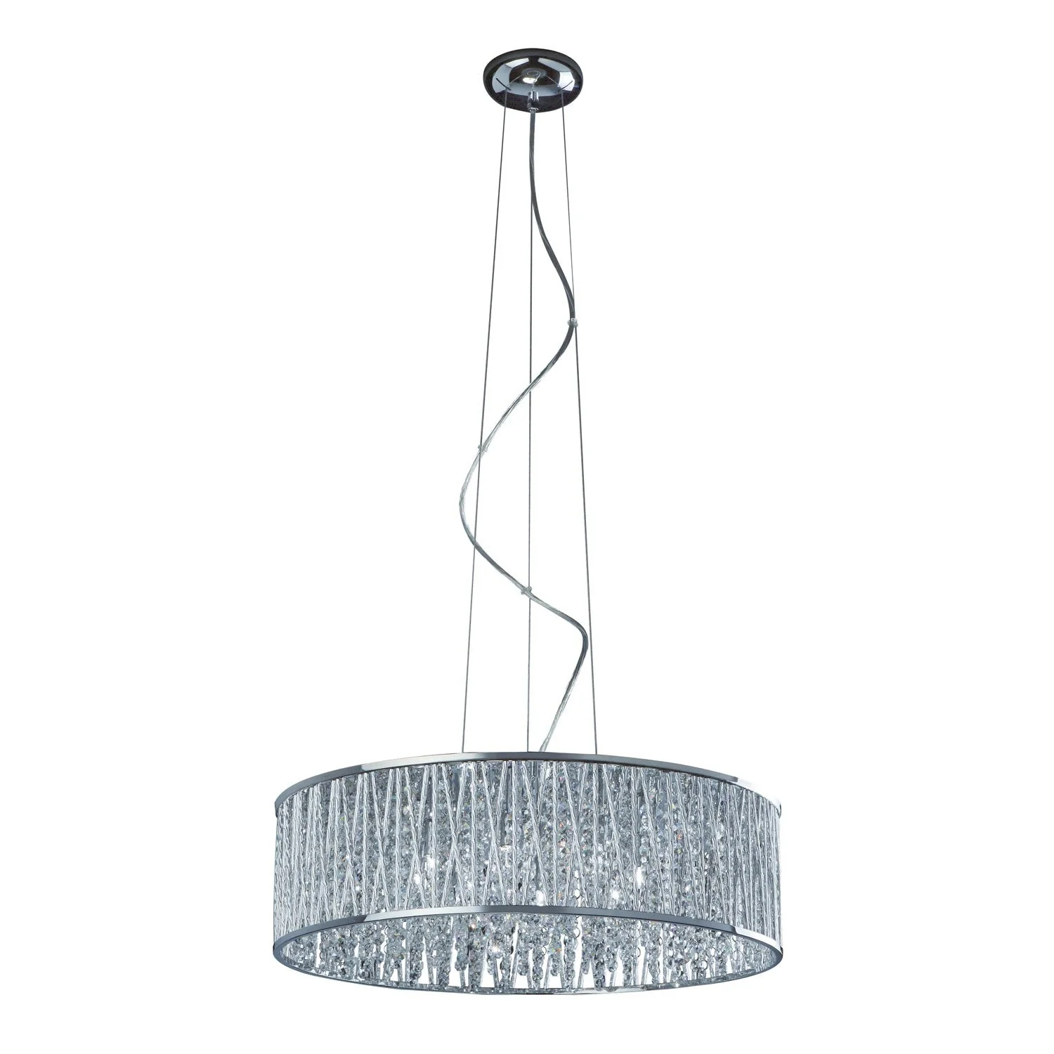Polished Chrome Eight Light Adjustable Pendant - Image 1