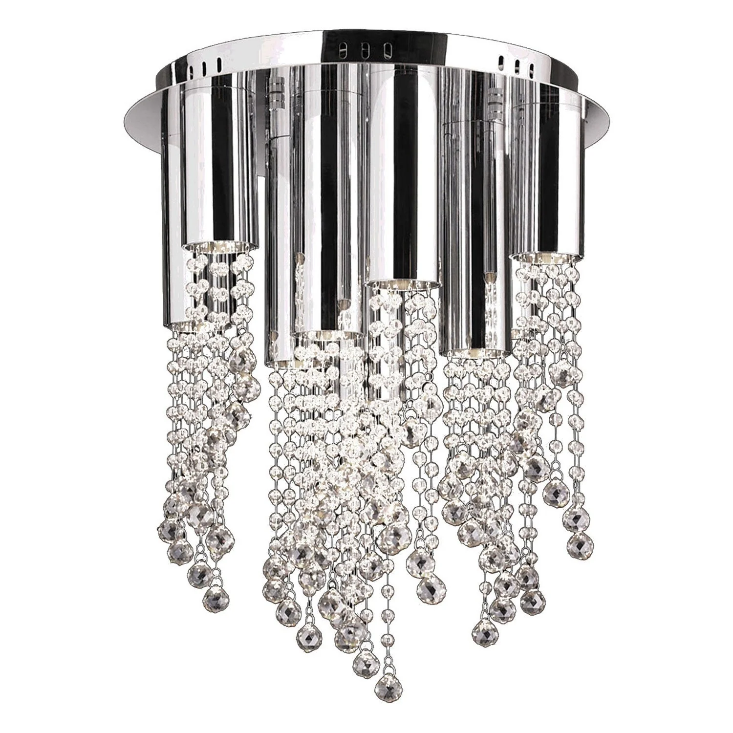 Polished Chrome Ten-Light Flush Mount - Image 1