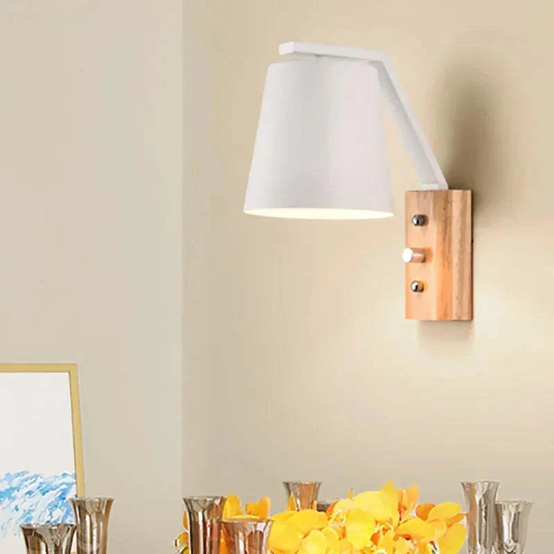 Solid Wood & Glass Wall Lamp – Bedroom Bedside or Bar Aisle Light - Image 3