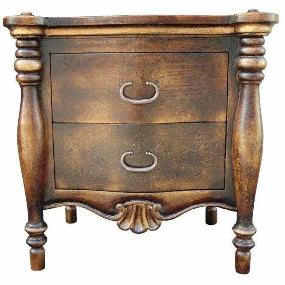 Casa Bonita Peruvian Hand-Painted Carved Wood Micaella Nightstand - Image 1
