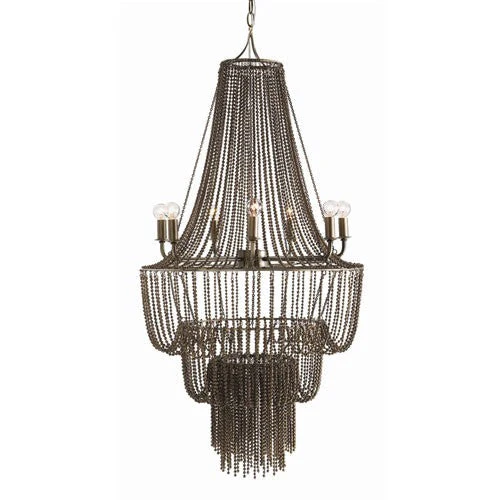 Brass Seven Light Three Tier Chandelier - Image 1